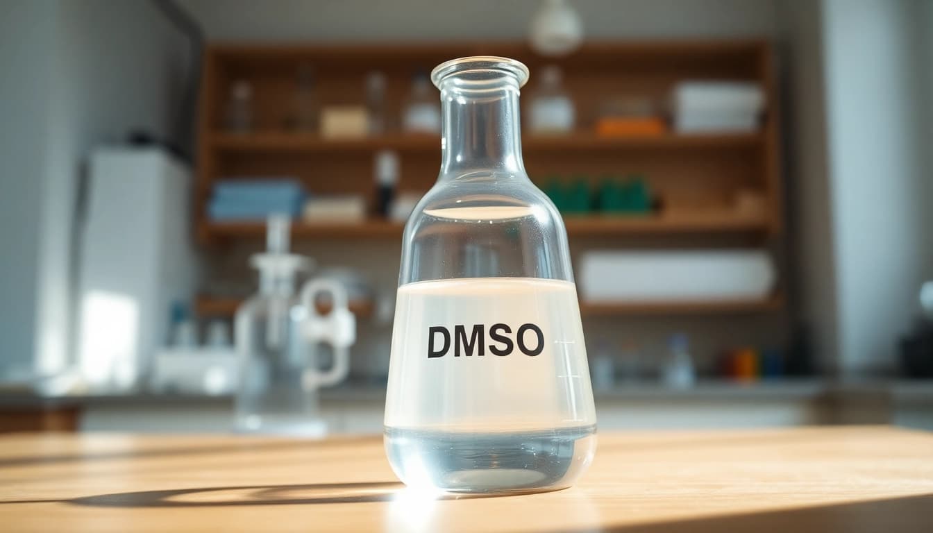 Visually striking dmso organic in a laboratory setting, highlighting purity and clarity.