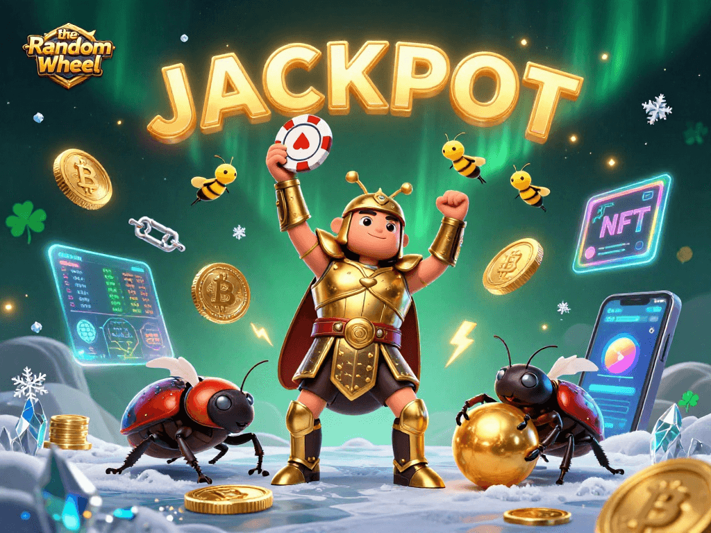 Experience the excitement of the-random-wheel with a victorious beetle and dazzling casino elements in action.