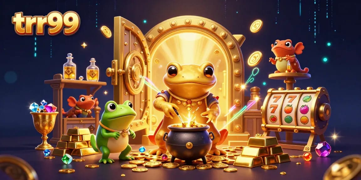 Win big at trr99 with a captivating casino illustration filled with golden treasures.