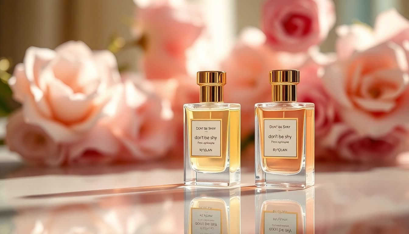 Experience the elegance of don't be shy by kilian perfume samples showcased beautifully in a vibrant setting.