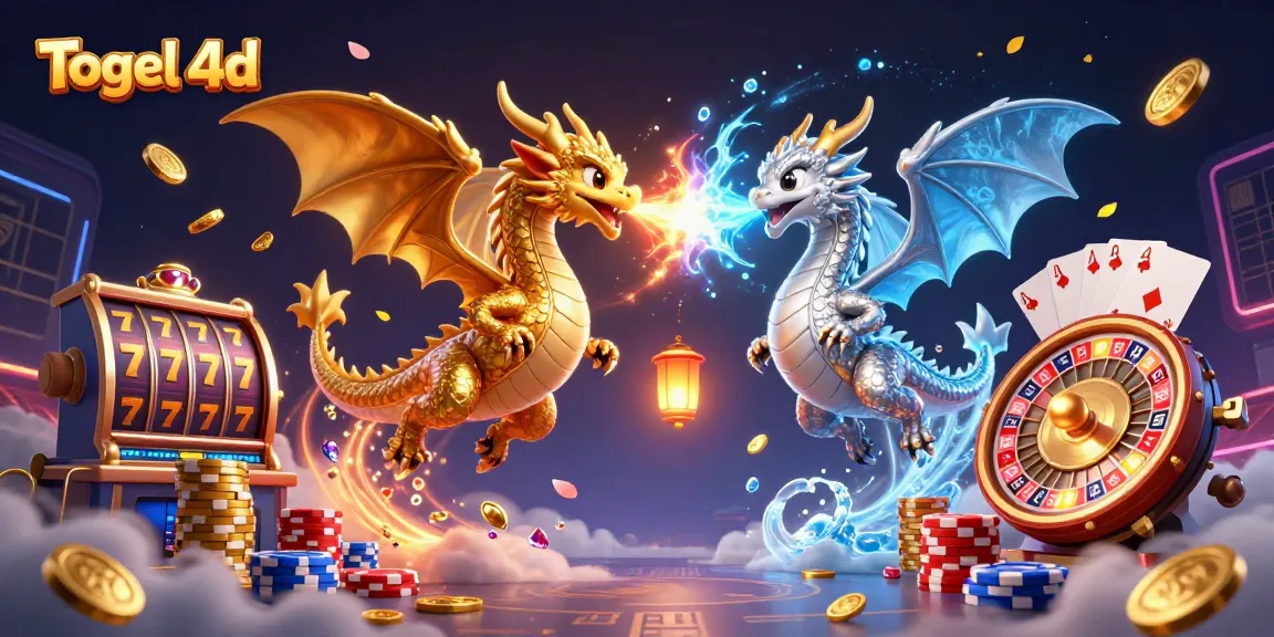 Experience the thrill of Togel 4d with enchanting dragons, cascading coins, and exciting slot reels.