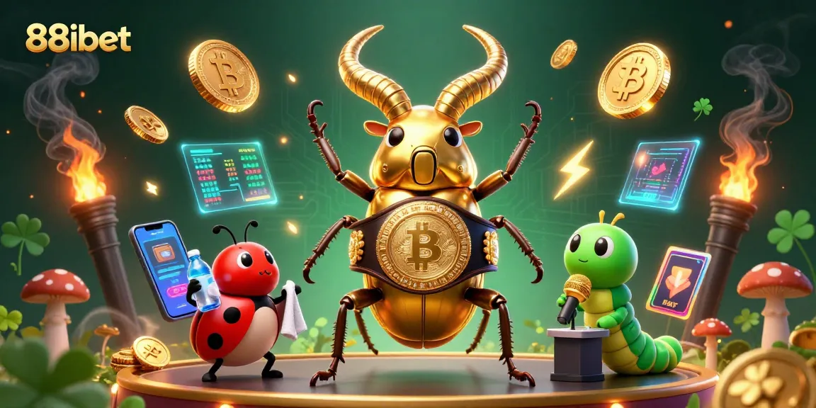 Experience the thrills of 88ibet with vibrant gaming characters and crypto elements in a dynamic scene.