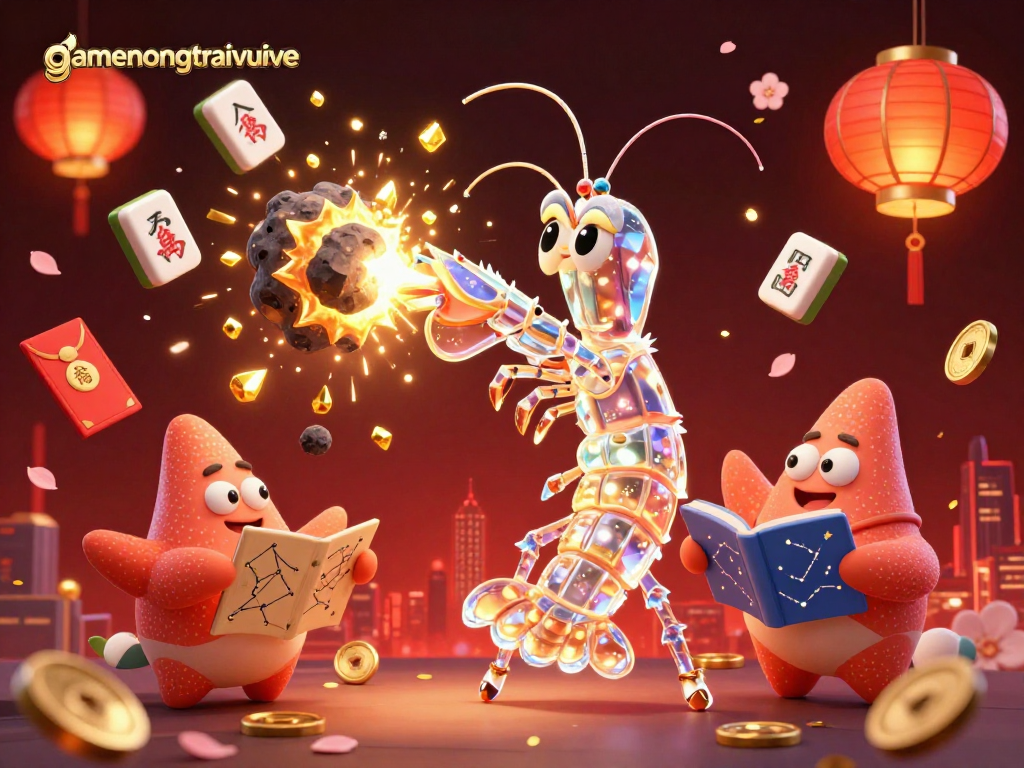Experience the thrill of gamenongtraivuive with a vibrant galactic samurai and sparkling casino elements.