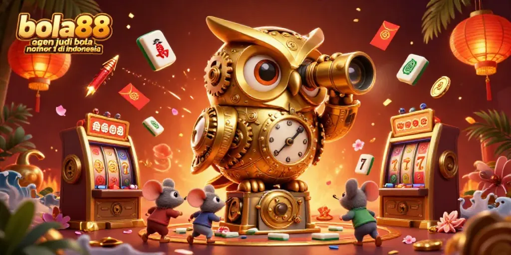 Engage with the vibrant bola88 agen judi bola nomor 1 di indonesia casino scene featuring a dynamic golden owl and casino symbols.