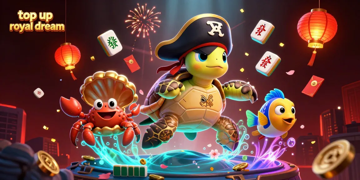 Top up royal dream dengan koin tambahan dan tiket Lucky Spin melalui ilustrasi 3D menarik