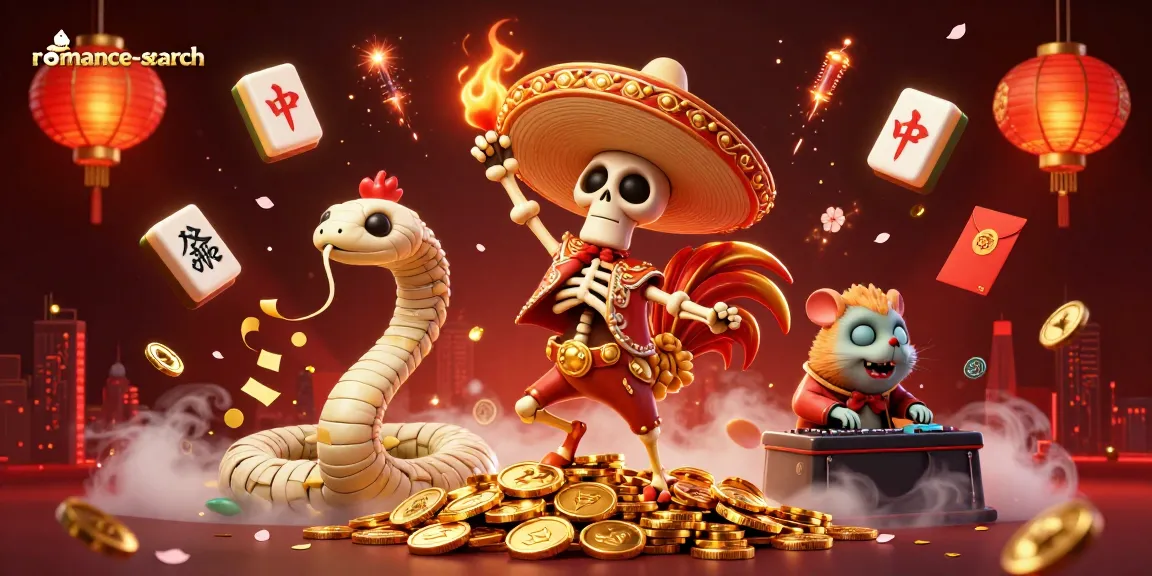 Experience the thrill of romance-search with a lively 3D illustration showcasing casino excitement and winning elements.