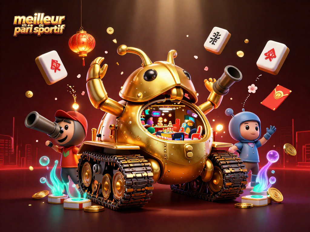 Explorez le meilleur site de pari sportif avec une scène animée de jeu et de casino, pleine de couleurs et d’énergie.