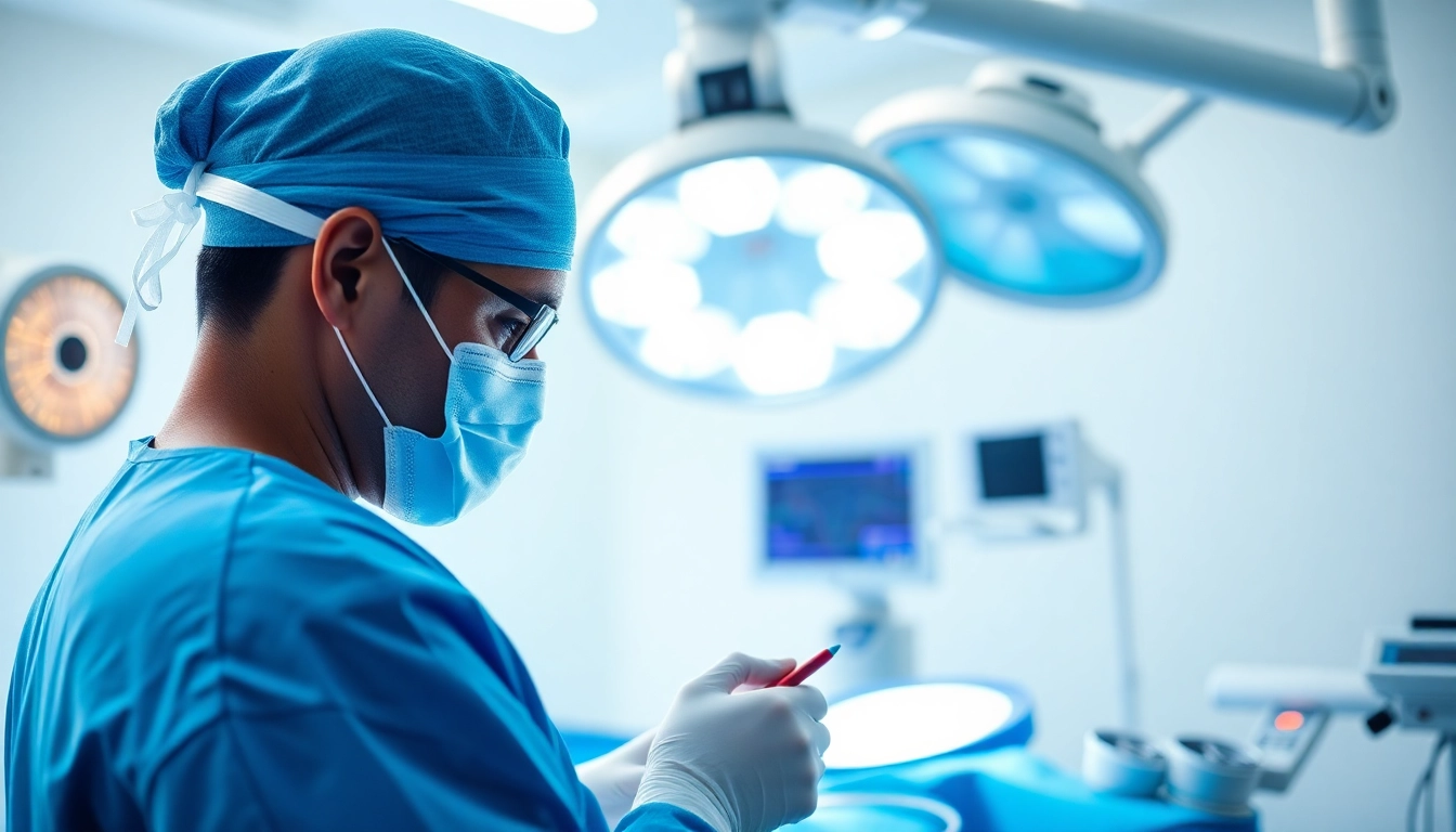 Showcase of a skilled surgeon at a Surgical Treatment Cente, emphasizing precision and professionalism.