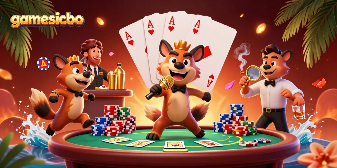 Experience the excitement of gamesicbo with lively hyena characters in a vibrant casino scene.