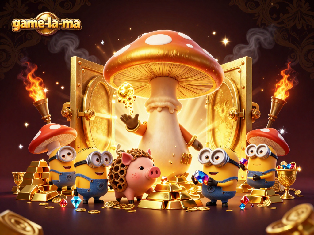 Engage with game-la-ma as the wizard creates golden treasure in a lavish casino scene.