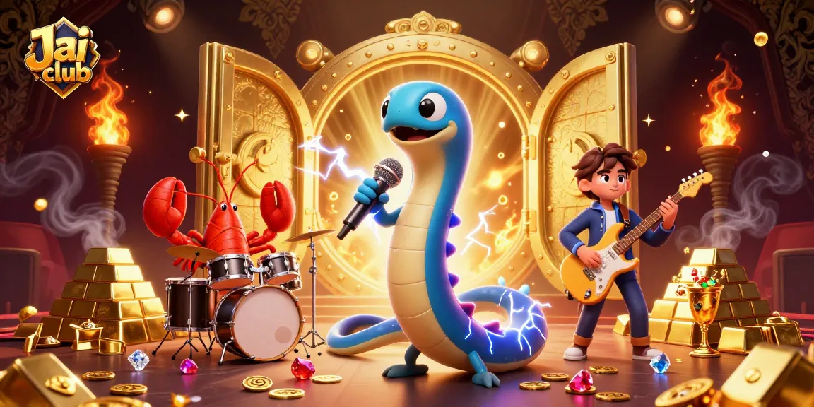 Experience vibrant gaming at Jai Club with an electric eel DJ, lobster drummer, and seahorse guitarist.
