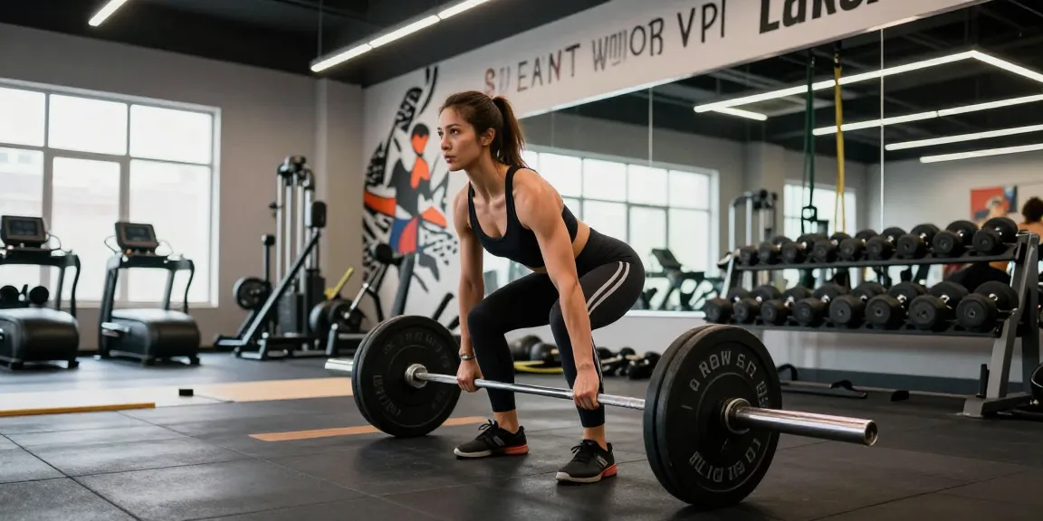 Woman exercising at the pharmaqo shop gym with focused dedication, showcasing professional strength training equipment.
