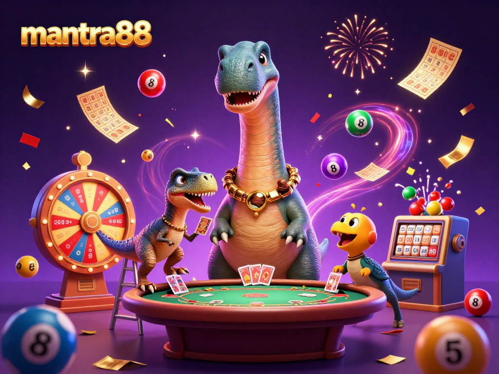Mantra88 brings excitement with vibrant lottery balls and a dynamic casino scene for online gaming.
