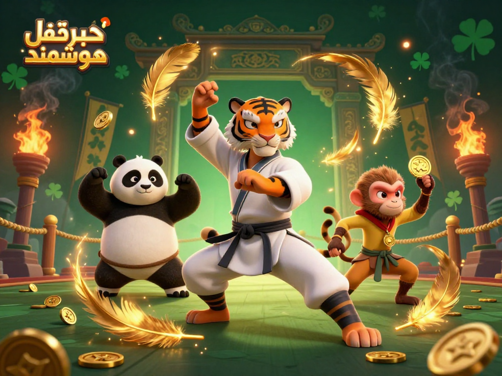 Engage in exciting strategies to خرید قفل هوشمند as a 3D kung fu tiger master displays expertise in a lively casino setting.