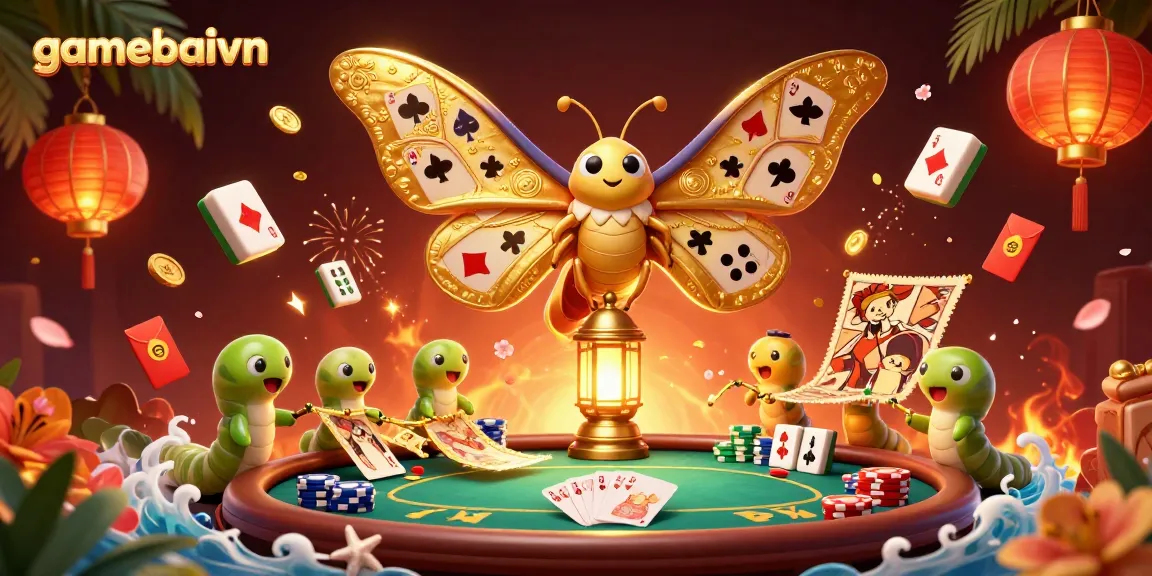 Engage in high-stakes poker with gamebaivn's vibrant illustration of strategy and skill in play.
