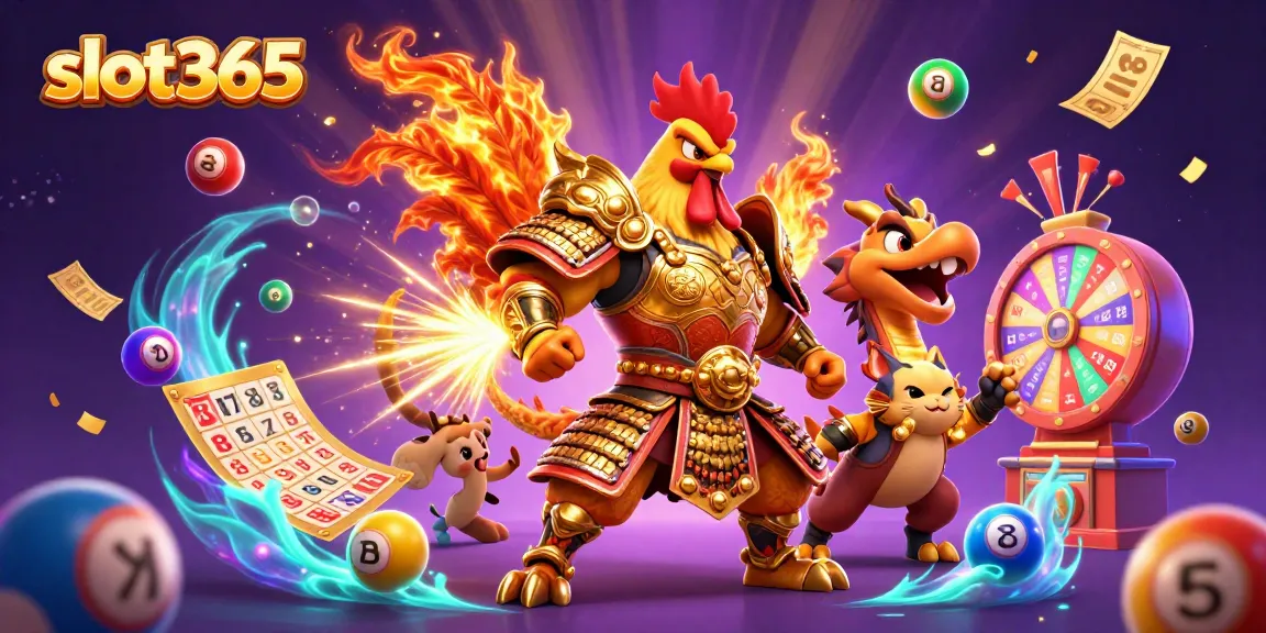 Experience thrilling slot365 action with cartoon warriors and vibrant gaming elements.