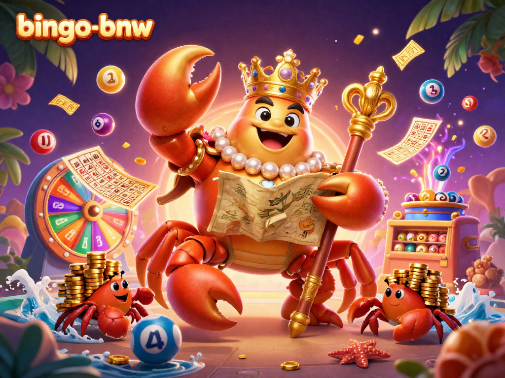 Engage in Super Bingo excitement at bingo-bnw with dynamic golden crab emperor and vibrant lottery elements.