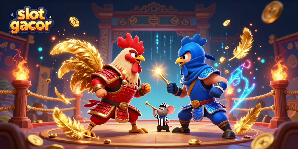 Menangkan slot gacor hari ini dengan ilustrasi 3D pertarungan ayam, menunjukkan kekuatan dan keahlian di arena.