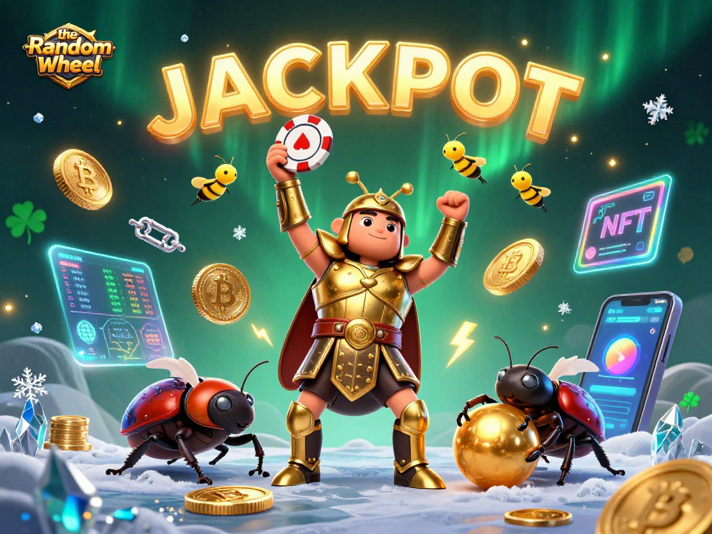 Experience the excitement of the-random-wheel with a victorious beetle and dazzling casino elements in action.