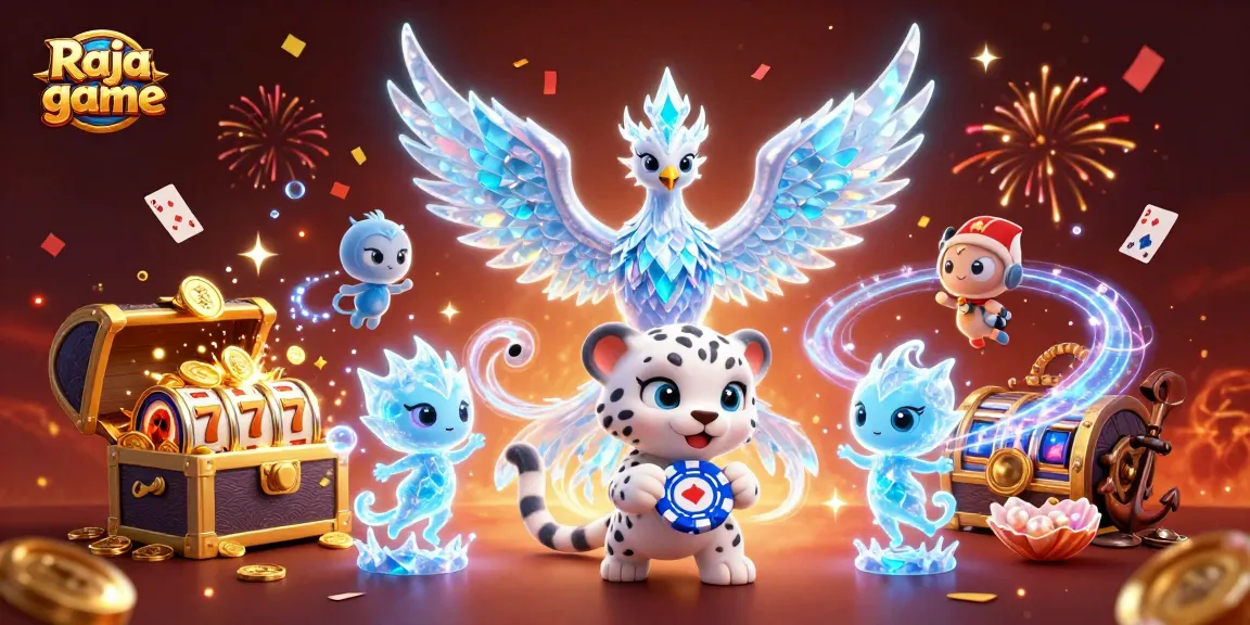 Engage in thrilling gameplay with Raja game featuring a vibrant 3D casino scene.