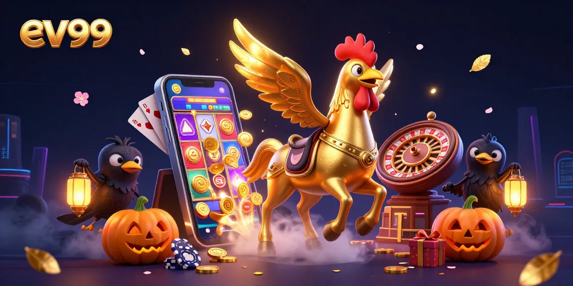 Experience thrilling gaming with ev99 in a vibrant midnight casino scene