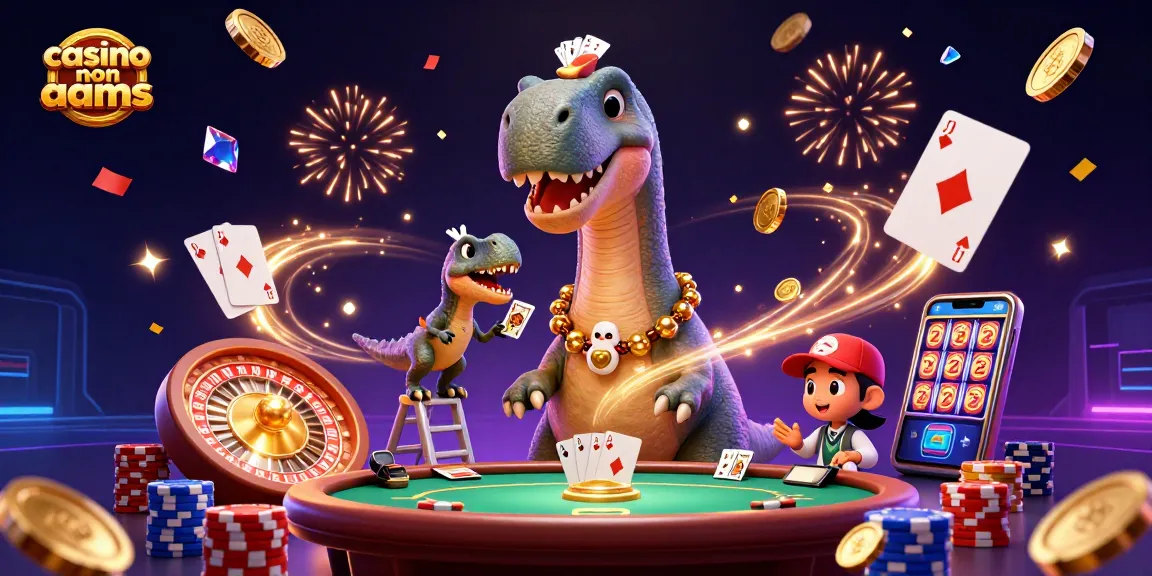 I giocatori nei casino non AAMS sperimentano vincite con giochi avvincenti in un'illustrazione animata.