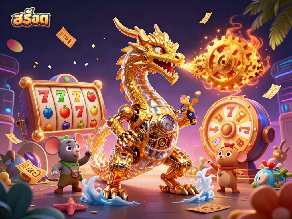 Engage in thrilling สล็อต gameplay with dynamic 3D illustrations showcasing exciting casino elements.