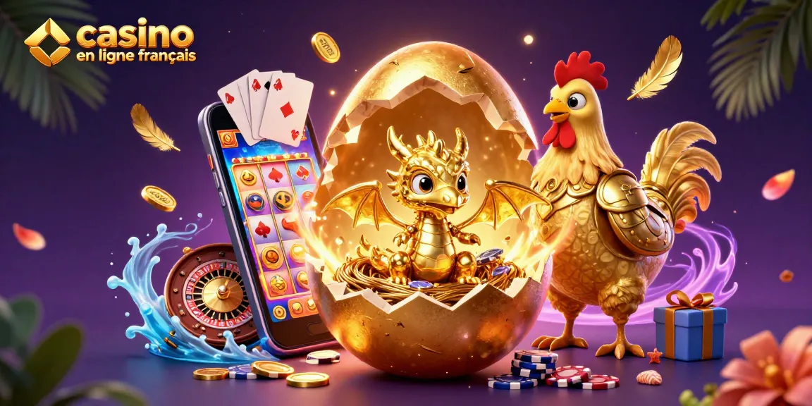 Offrez-vous une expérience de jeu captivante avec "casino en ligne français" où un dragon doré veille sur des jetons de poker.