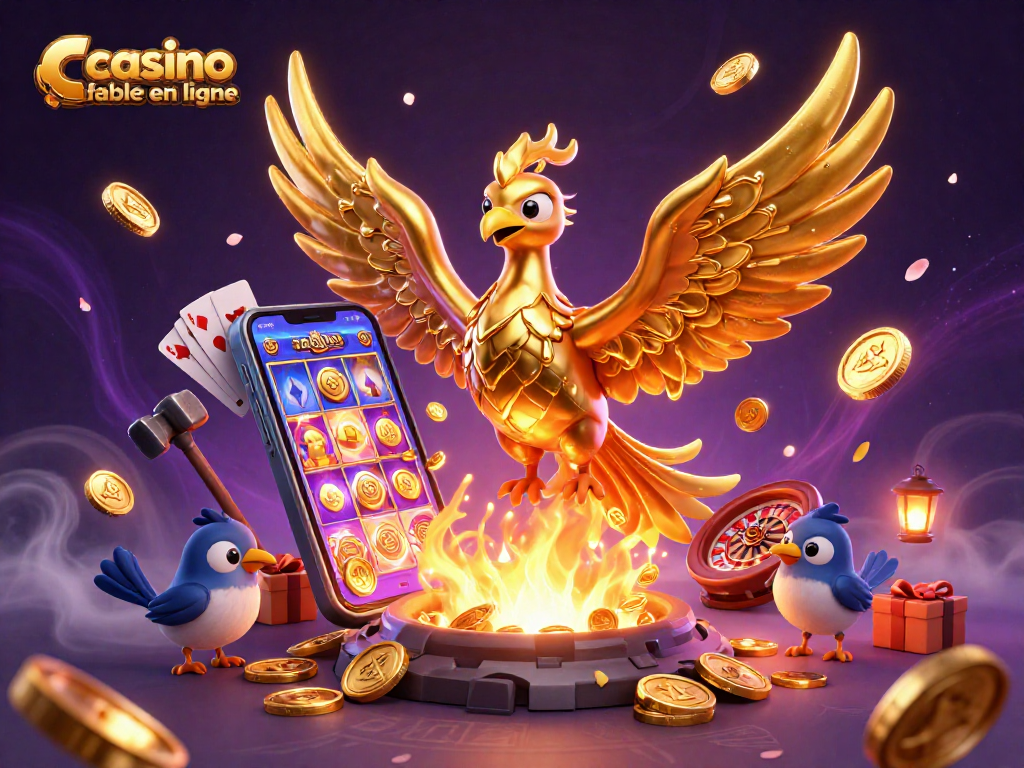Jouez sur un casino fiable en ligne tout en découvrant le phoenix doré et des éléments de jeu.