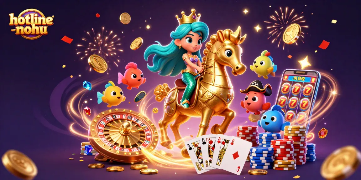 Experience the thrill in hotline-nohu with vibrant casino elements and dynamic characters celebrating luck and winnings.