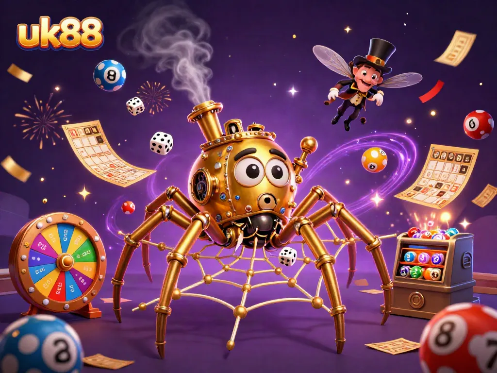 Experience the thrill of winning with uk88's vibrant online gaming atmosphere featuring playful characters.