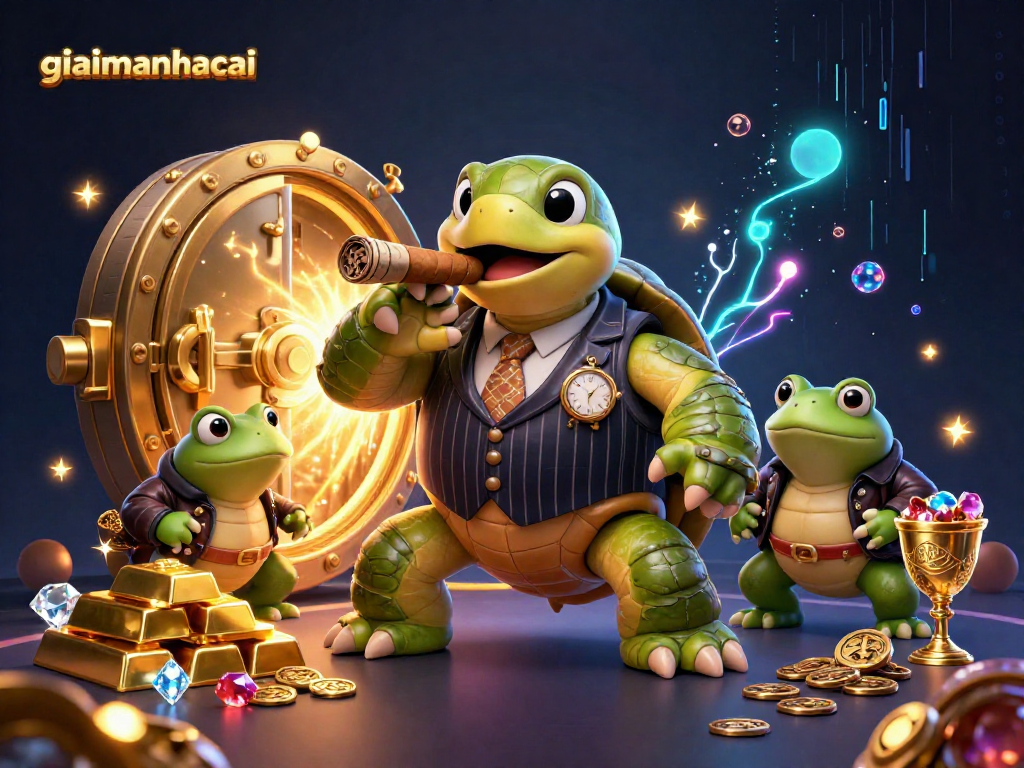 Engage with giaimanhacai through casino riches depicted in a vibrant 3D illustration.