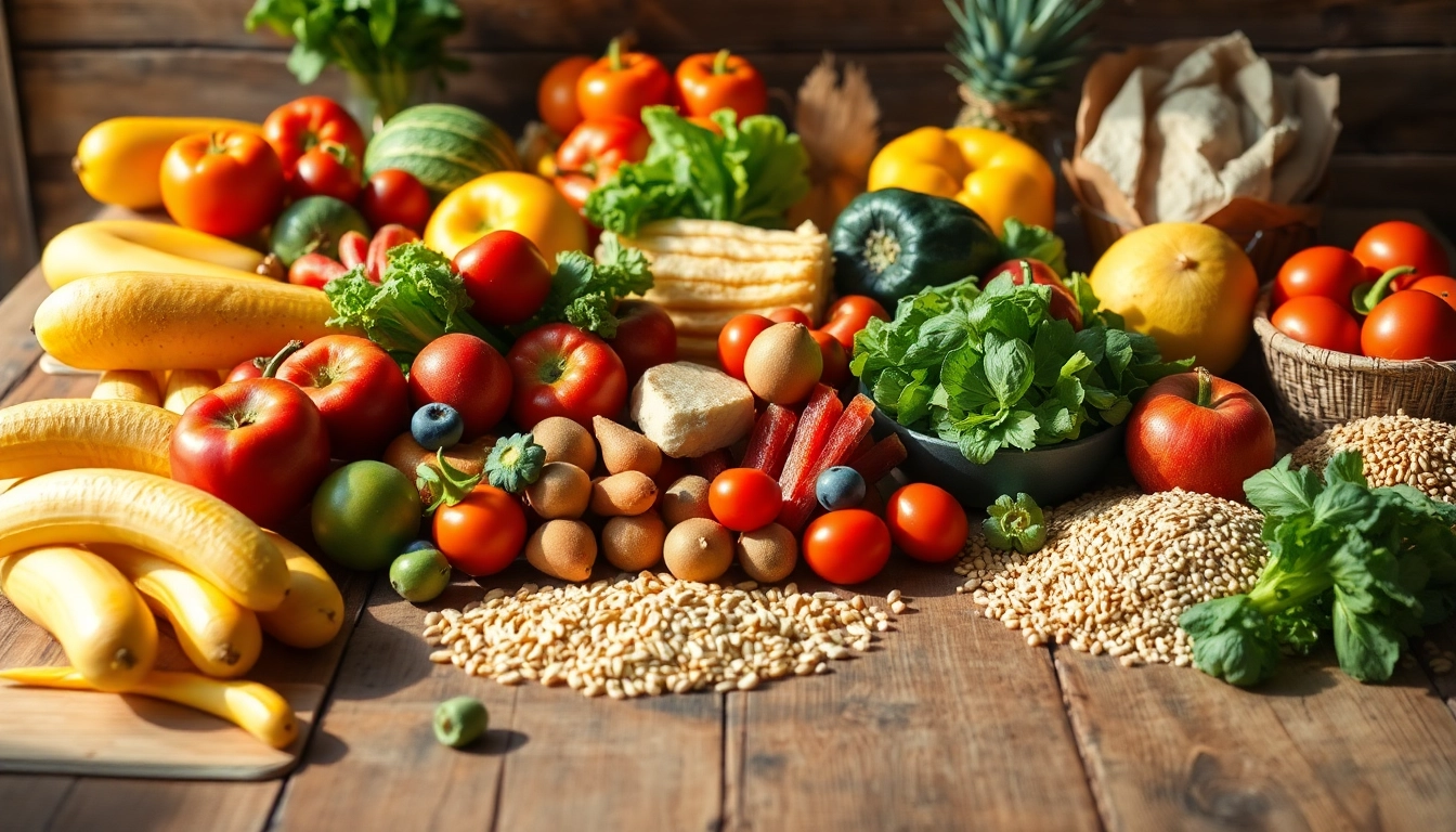 Promote Healthy Eating Habits with a vibrant display of fresh fruits, vegetables, and whole grains.