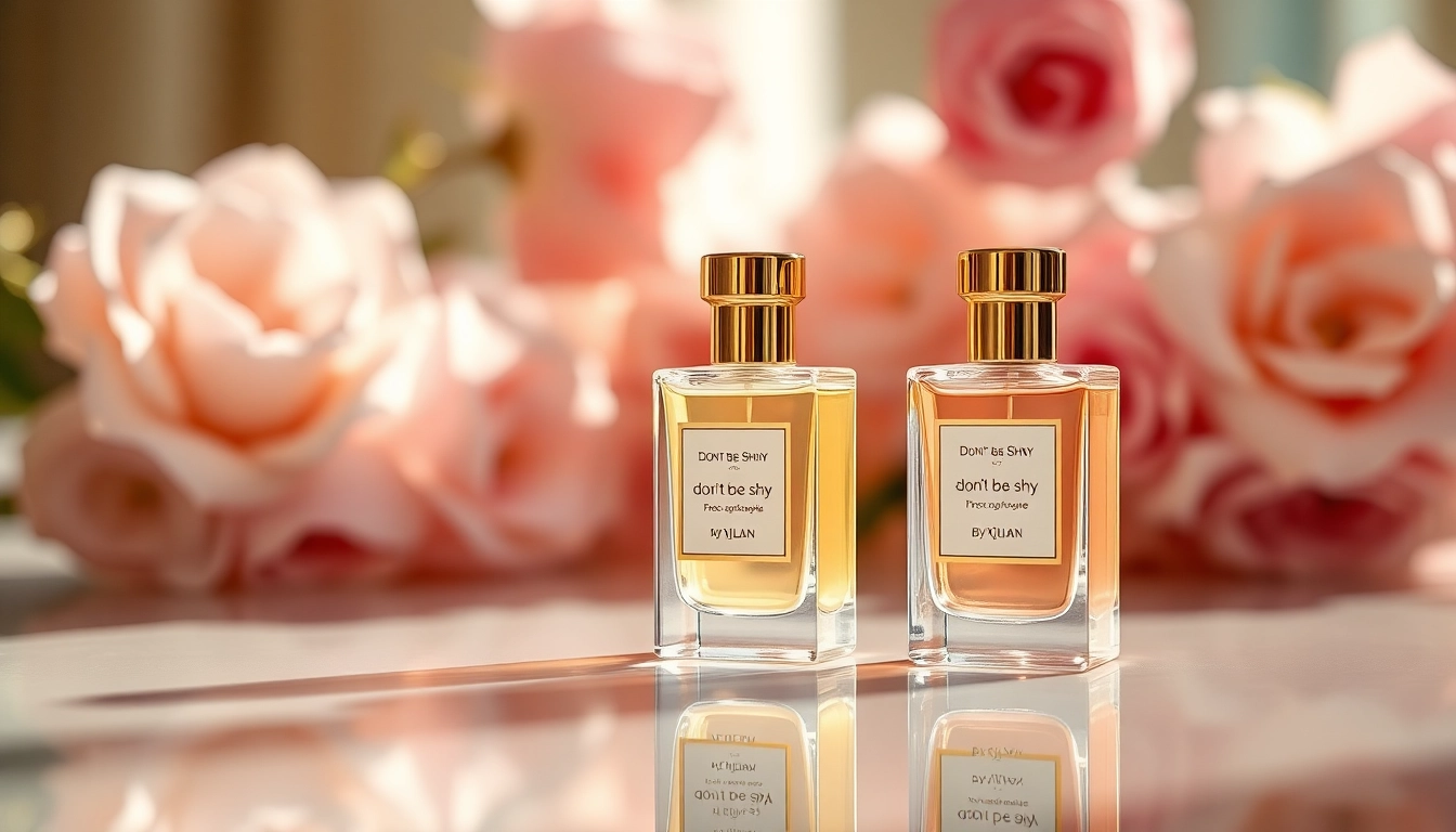 Experience the elegance of don't be shy by kilian perfume samples showcased beautifully in a vibrant setting.