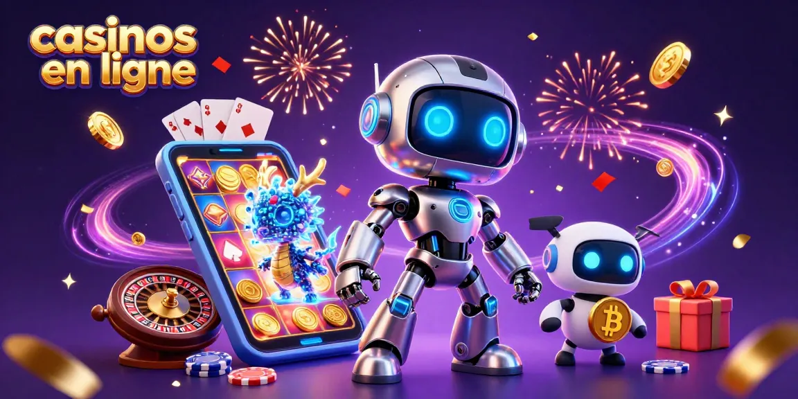 Profitez des casinos en ligne et découvrez des jeux captivants avec notre illustration dynamique.