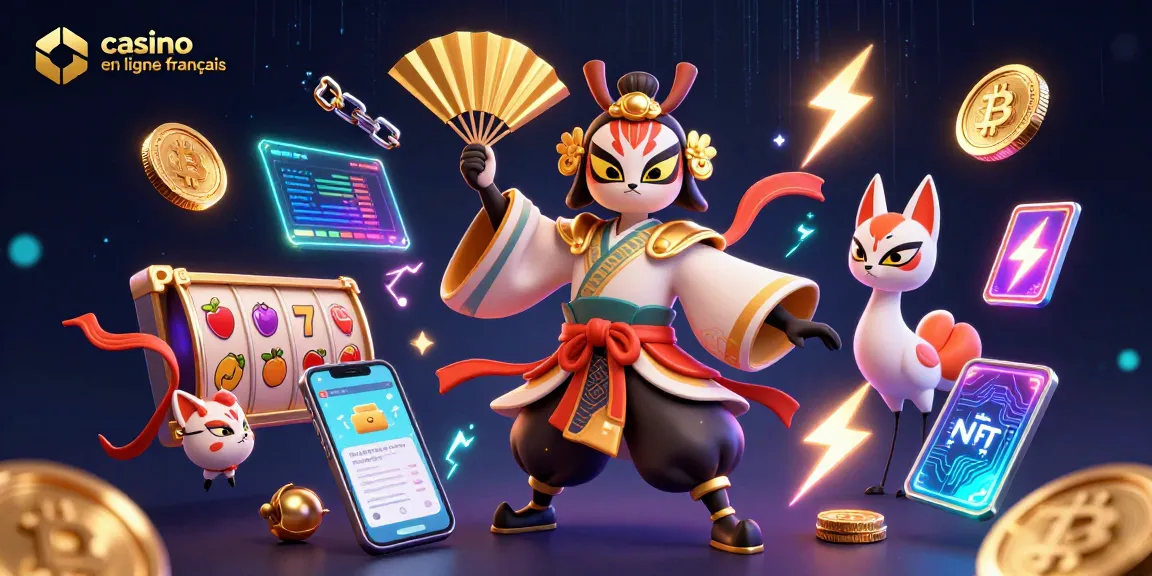 Plongez dans l'univers captivant des jeux de casino en ligne français avec une illustration dynamique.