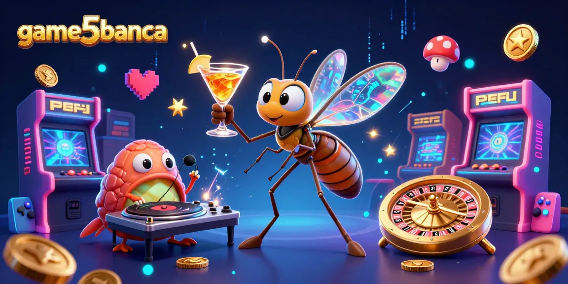 Start playing at game5banca with immersive 3D casino illustration featuring unique characters and gaming elements.