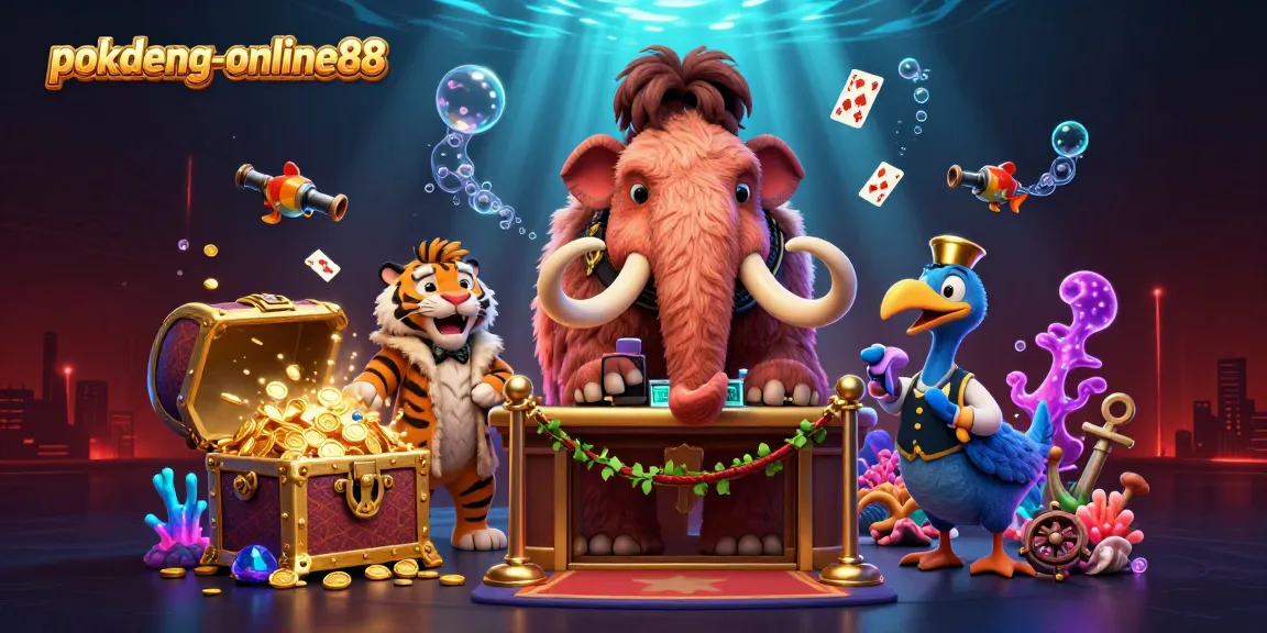 Experience thrilling gameplay at pokdeng-online88 with action-packed characters and vibrant casino elements.
