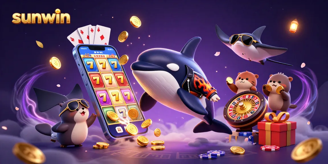 Experience thrilling wins with sunwin's energetic casino adventure featuring fun characters.