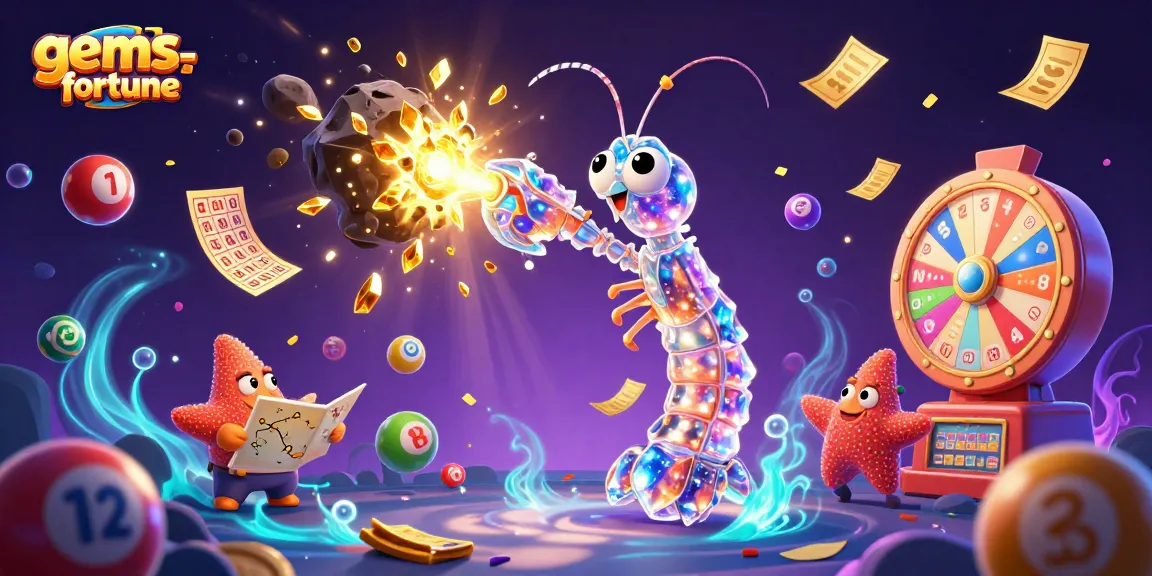 Experience gems-fortune while winning golden prizes in a vibrant 3D casino scene.
