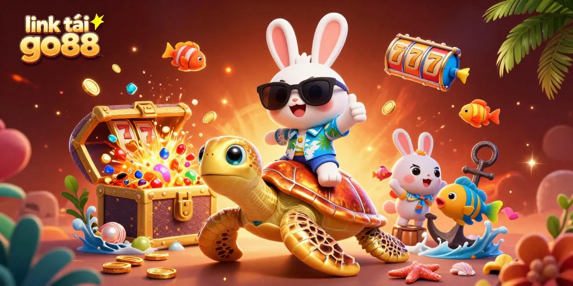 Experience thrills with link tải go88 as a lucky rabbit shows off amidst a vibrant casino scene.