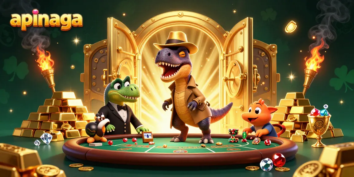 Experience the thrill of playing at a casino with apinaga-themed characters and rich graphical details.