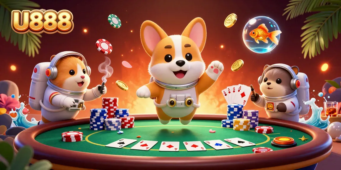 Experience thrilling gameplay with U888 in a vibrant space casino setting featuring unique characters.