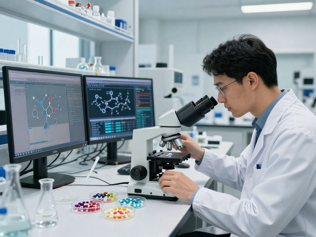 BPC 157 Side Effects analysis in a modern lab setting showcasing innovative precision compounds.