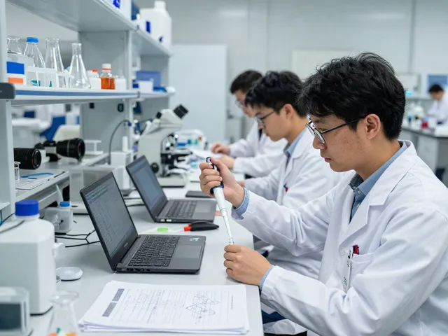 KPV peptide research team conducting experiments in a modern lab setting.