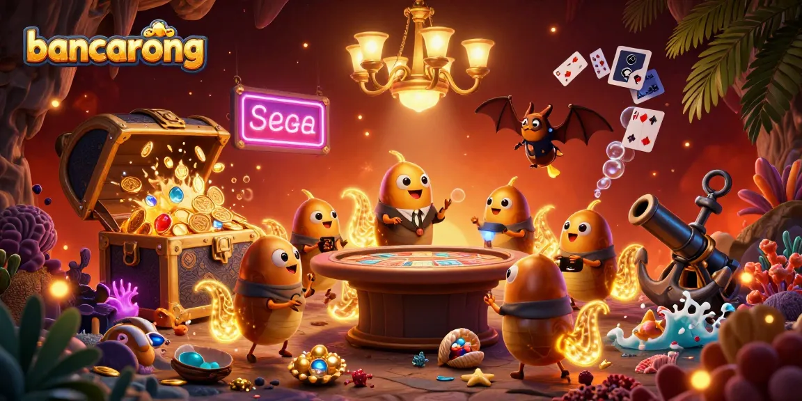 Bancarong casino scene featuring glowing worm characters and underwater treasures in an exciting gaming atmosphere.