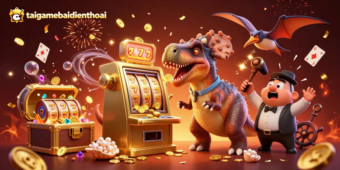 Experience the excitement at taigamebaidienthoai as a pachycephalosaurus wins jackpot coins!