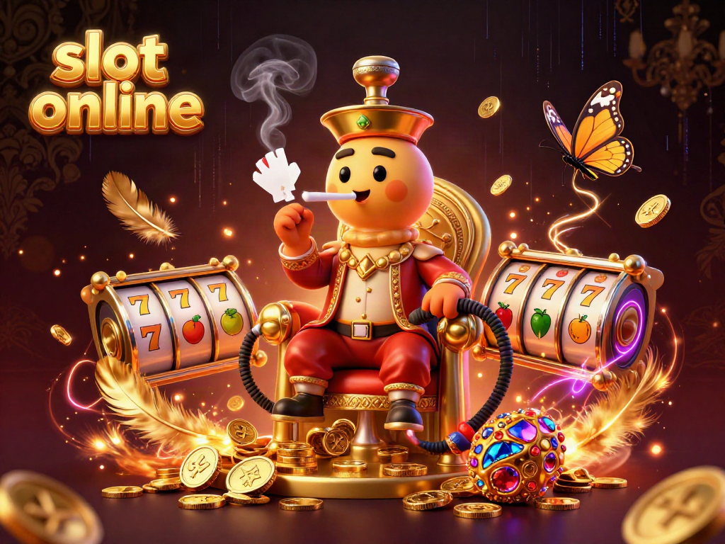 Play thrilling slot online games with vibrant visuals featuring a colorful caterpillar and casino elements.