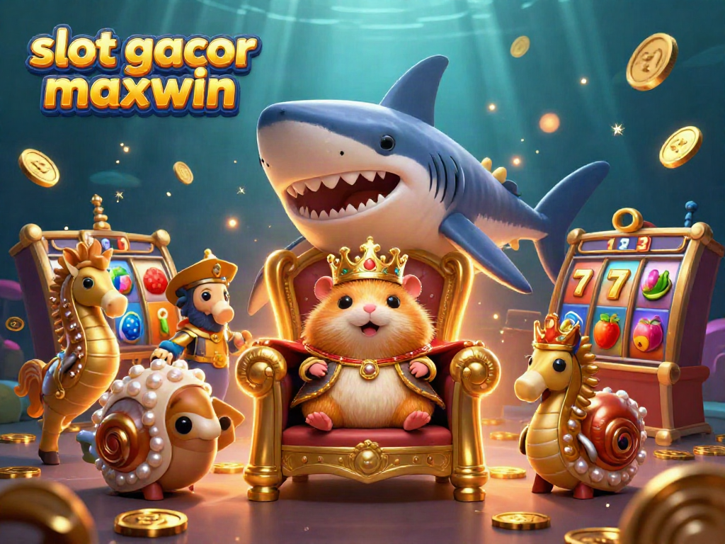 Experience the excitement of slot gacor maxwin with this dynamic illustration showcasing a playful casino adventure.